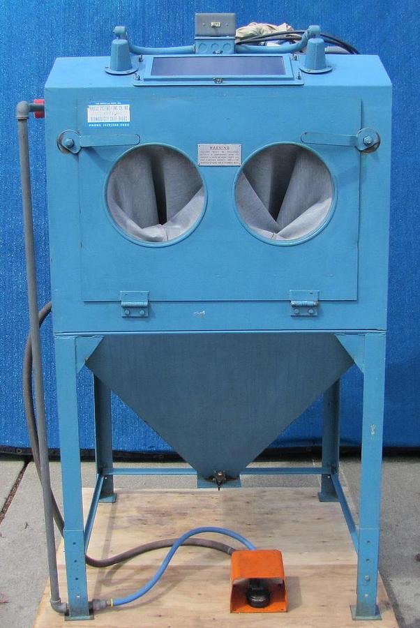 Used Process Systems Sand Blast Blasting Cabinet with Dust Bag Collector New Gloves