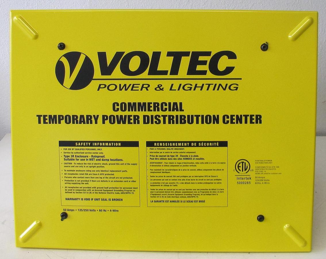 Used Voltec 09-00675 Temporary Power Distribution Box T-BOX-6L