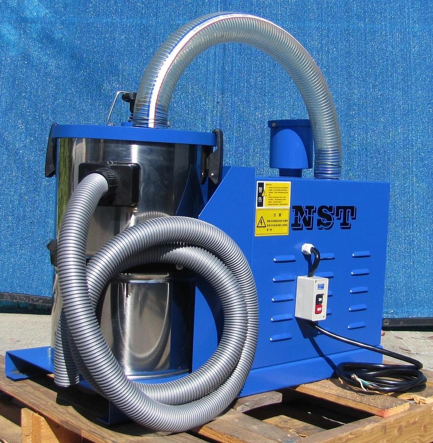 Used NST 4.5 HP Vacuum Dust Collector With Canister & Hose 230V 3 Ph Strong Suction