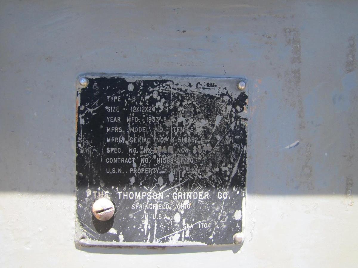 Used Thompson Type B Surface Grinder Grinding Machine 12"x24" Magnetic Chuck 220V 3PH