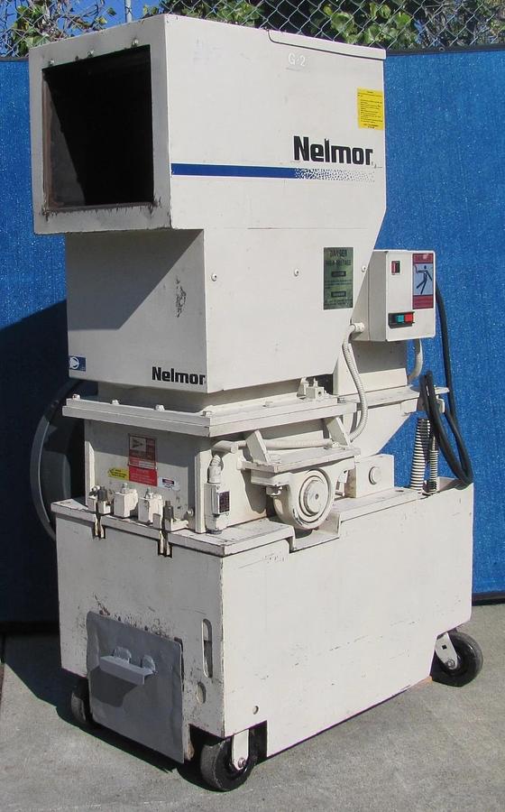 Used Nelmor AEC 10 HP Plastic Granulator Chopper Grinder Machine G1215P1 230V 3 Phase