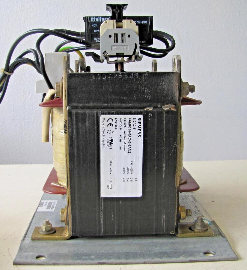 Used Siemens 5.3 KVA SIDAC-T 4AM6395-0AC40-8AN2  Transformer Input 460V Output 230V
