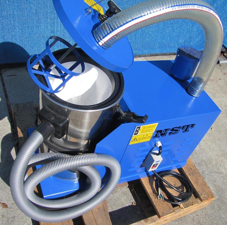 Used NST 4.5 HP Vacuum Dust Collector With Canister & Hose 230V 3 Ph Strong Suction