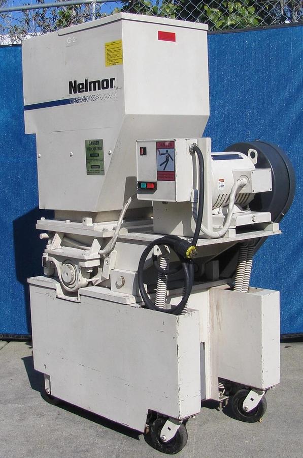 Used Nelmor AEC 10 HP Plastic Granulator Chopper Grinder Machine G1215P1 230V 3 Phase
