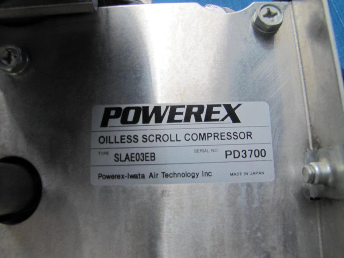 Used Powerex Oilless 3HP Scroll Air Compressor STS030134 with Tank and Air Dryer