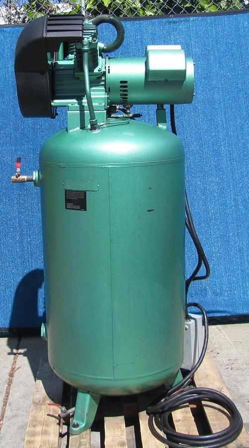 Used SpeedAire 5 HP Upright Piston Air Compressor with 80 Gallon Tank 220V 1 Phase