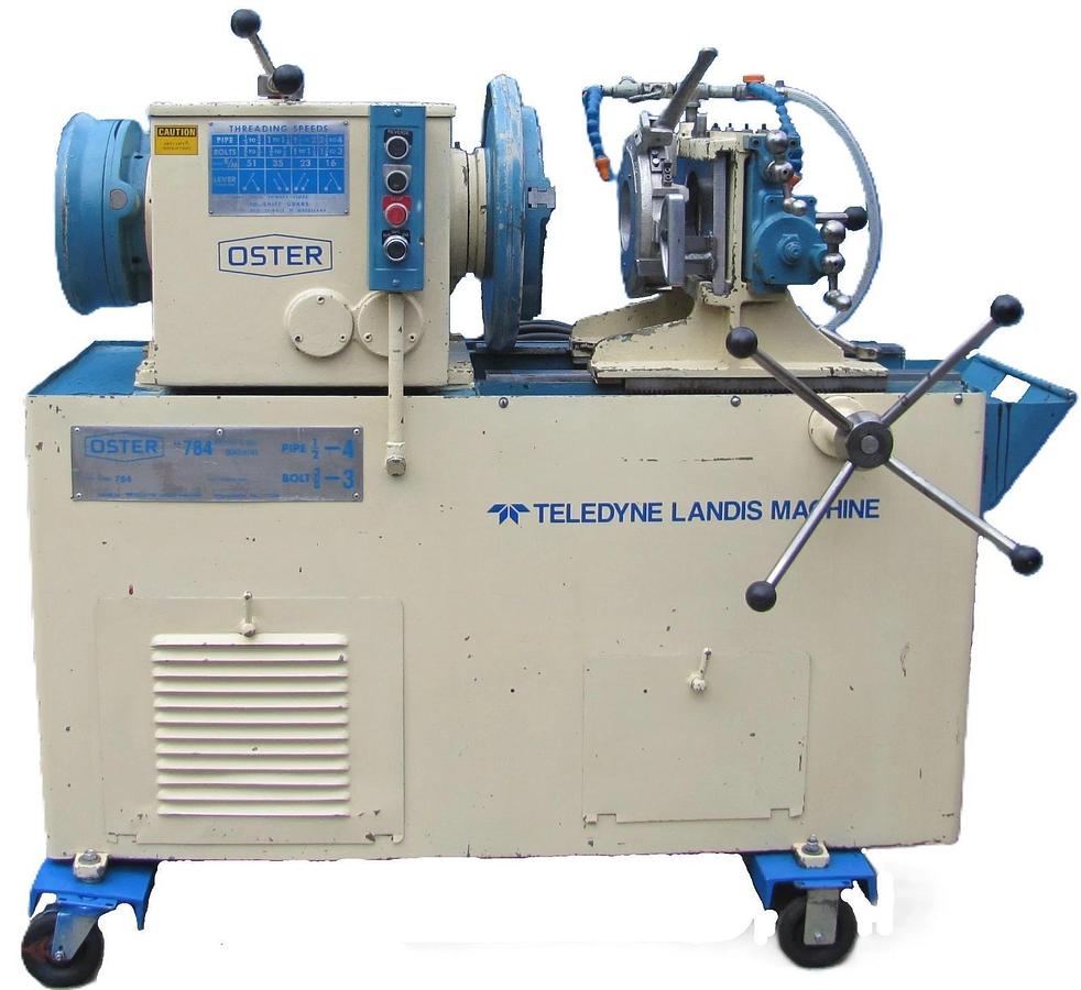 Used Oster 784 Pipe & Bolt Threader 1/2"-4" 3HP 230V 3 Phase Oil Pump 6 Die Heads
