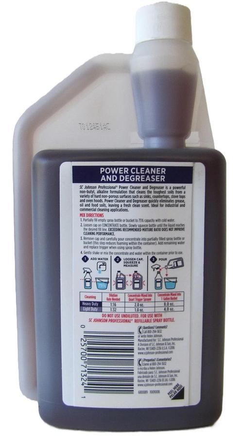 Lot of 35 Qts of Johnson Kitchen Power Cleaner & Degreaser 5 cases & 1 partial