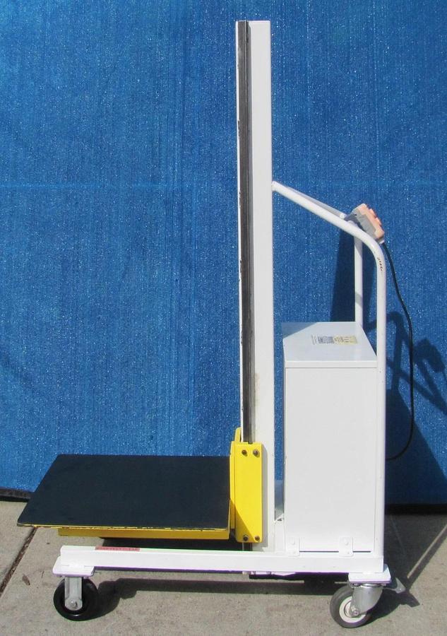 Used Unidex 250 lbs Electric Material Lift 31" Height 24" x 24" Platform 12V Battery