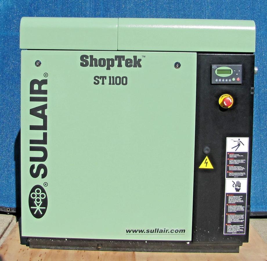Used Sullair ShopTek ST1100 Rotary Screw 15 HP Air Compressor Only 18,213 Hours