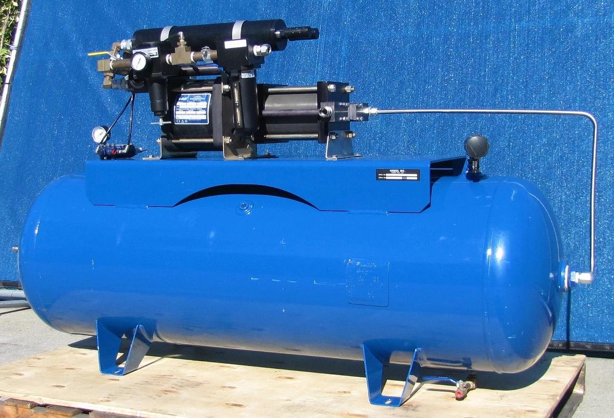 Used Haskel 8AGD-2 Single Stage Double Action Gas Booster with 80 Gallon Tank