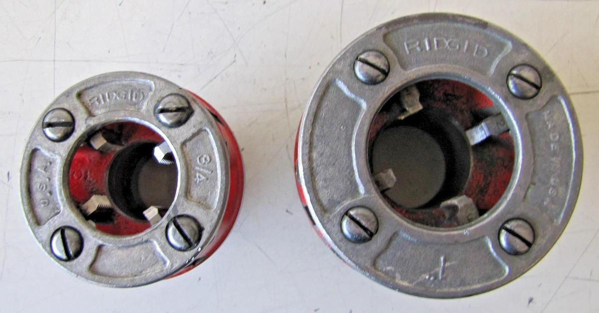 Used RIDGID 36345 00-R Exposed Ratchet Threader Set 1/4", 3/8", 1/2", 3/4", 1" Sizes