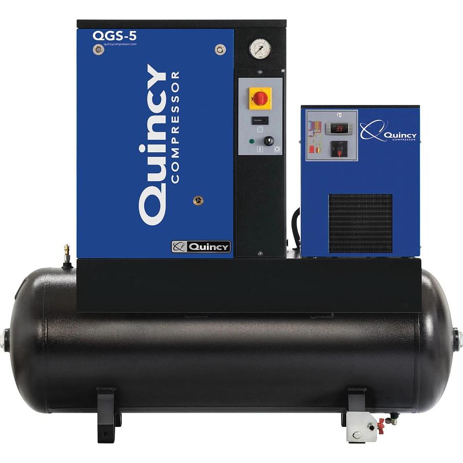 Used 2024 Quincy QGS-5 Rotary Screw Air Compressor 5 HP with Dryer & 60 Gallon Tank