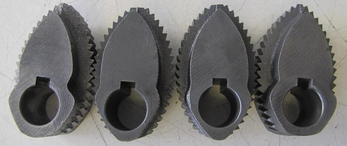 Used Complete Set of Collins Grip Jaw Chucks for Thred-O-Matic 22A Pipe Threader