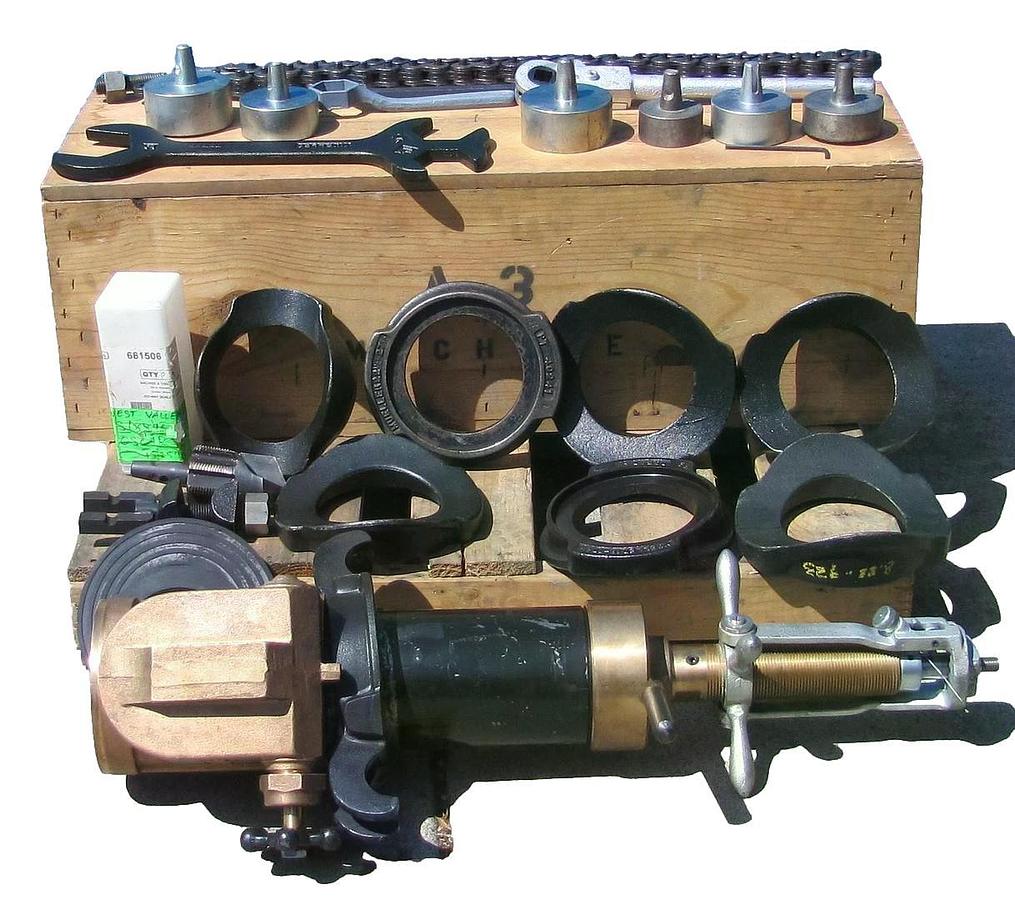 Used Mueller Main Pipe Tapping & Drilling Machine Hot Live Tap 4" to 27" Pipe Saddles