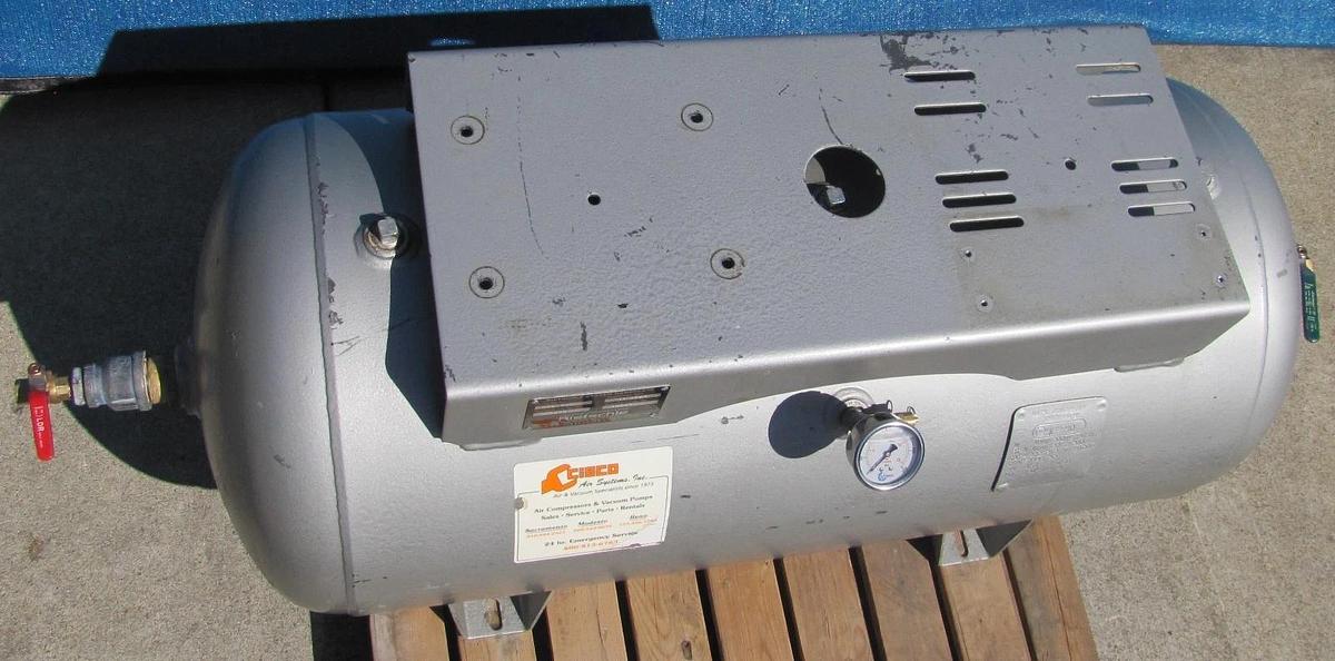 Used Manchester 60 Gallon Air Tank Vessel 200 PSI with Pressure Gauge for Compressor