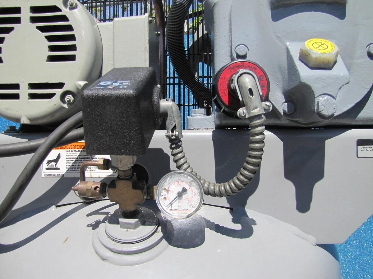 Used Ingersoll Rand 5 HP T30 Upright Piston Air Compressor 80 Gallon Tank 230V 3 Ph