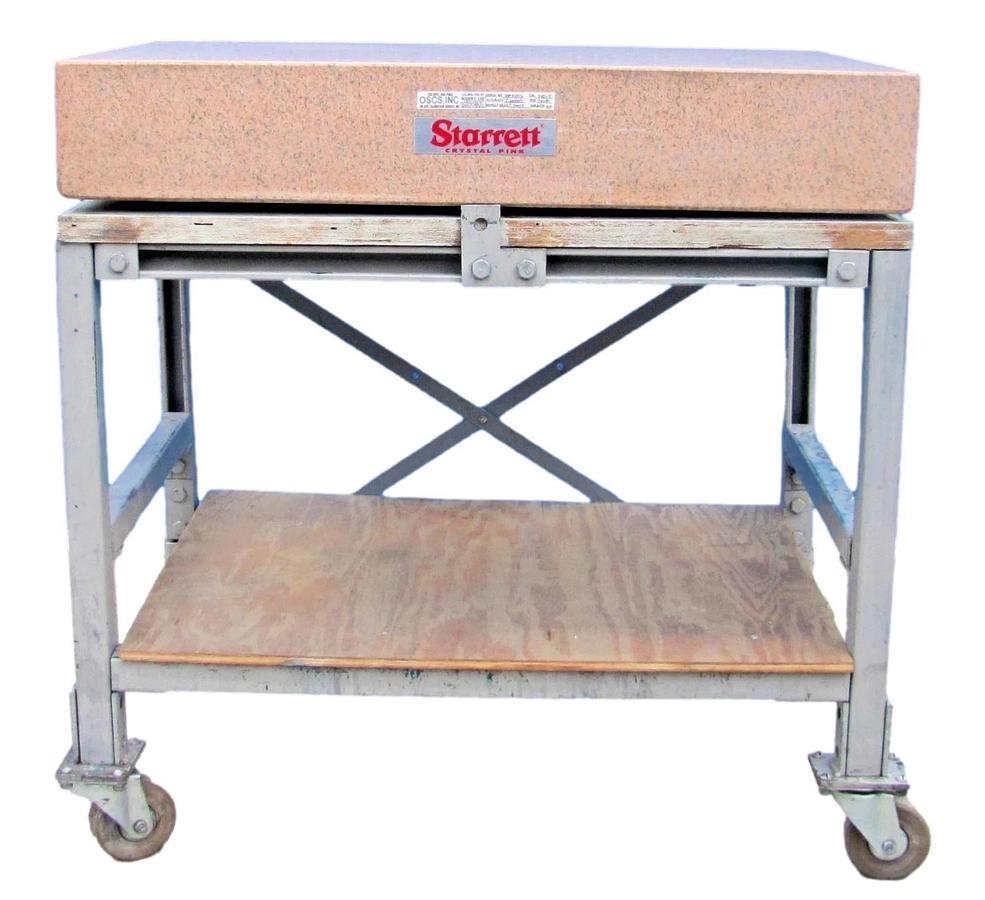 Used Starrett Crystal Pink Granite Surface Plate Inspection Table 36" x 24" Grade AA