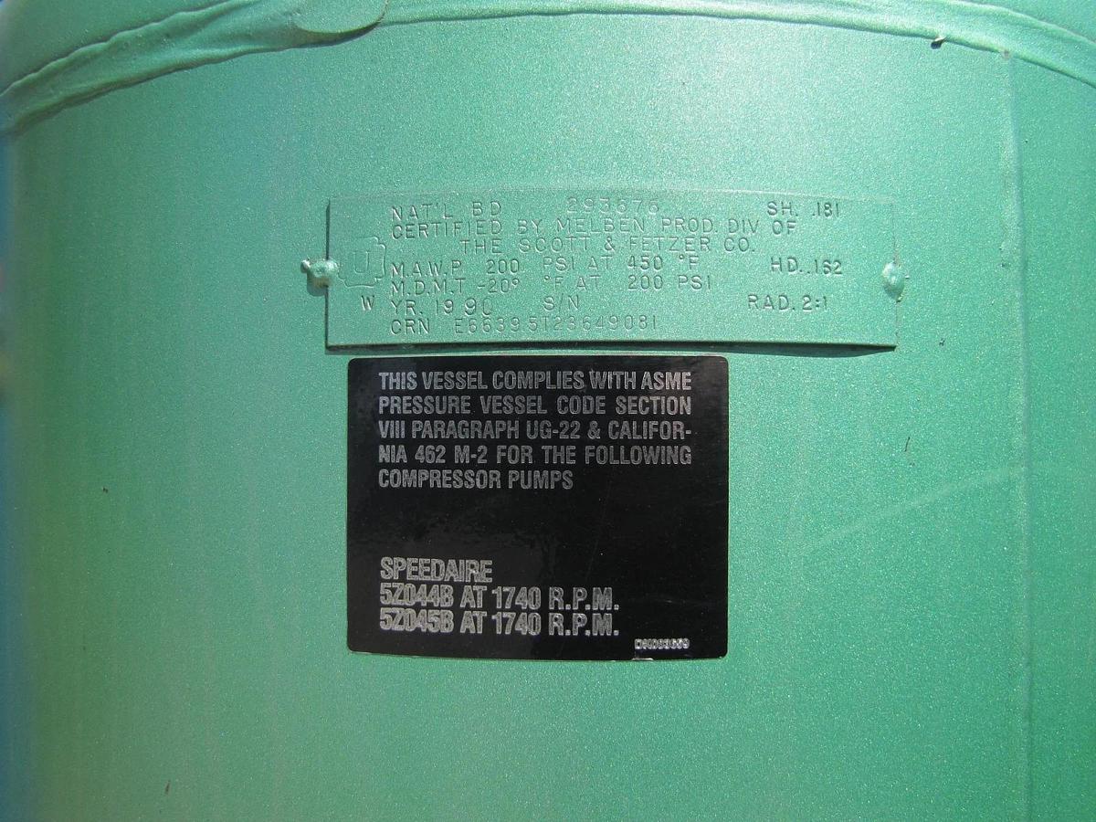 Used SpeedAire 5 HP Upright Piston Air Compressor with 80 Gallon Tank 220V 1 Phase