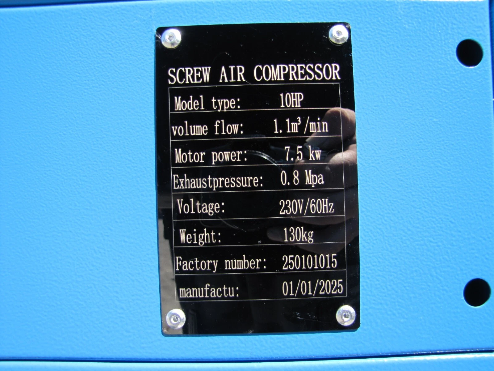 Used 2025 Maximus 10 HP Rotary Screw Air Compressor Direct Drive 230V 3 Phase