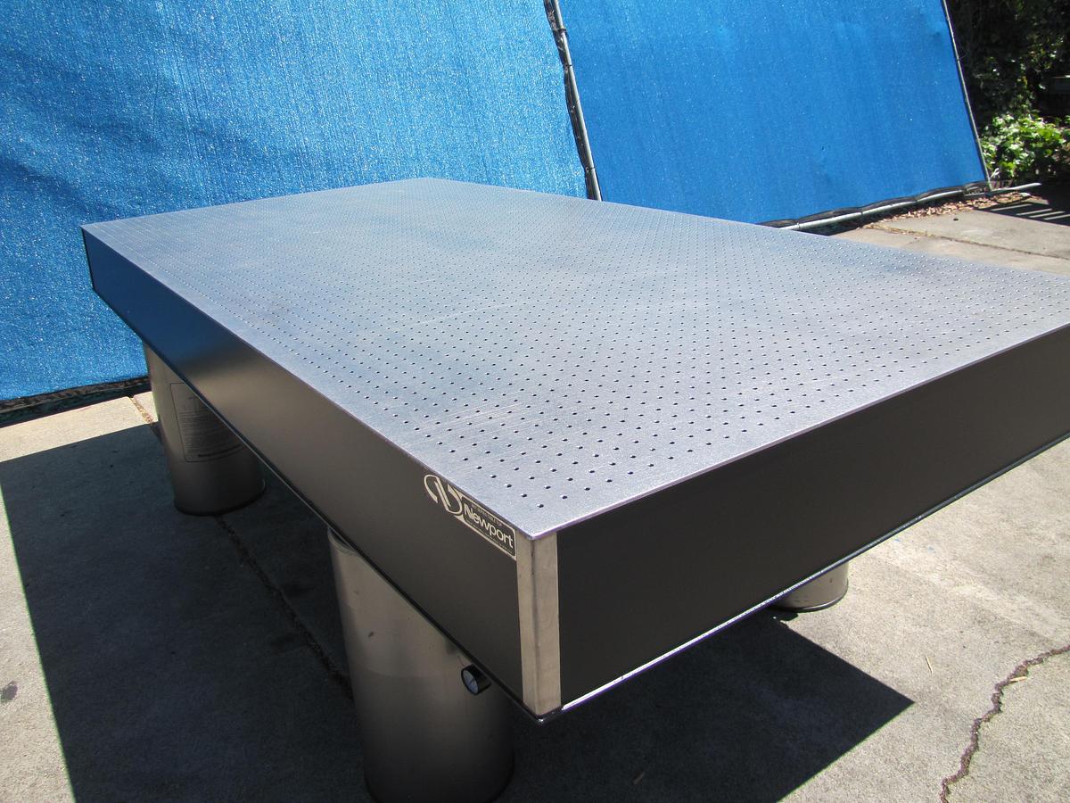 Used Newport MST 8' x 4' Breadboard Optical Table Top with Pneumatic Isolation Legs