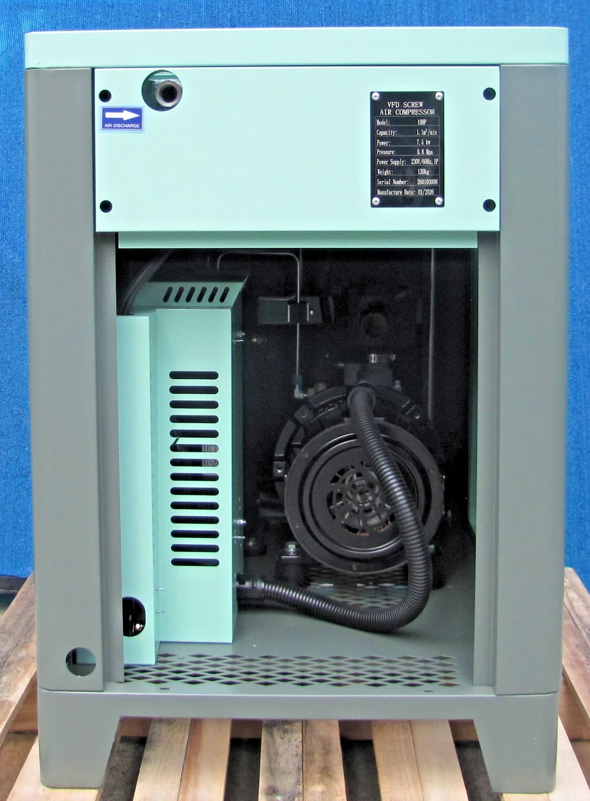 Used 2026 Maximus 10 HP Rotary Screw Air Compressor VFD 230V Single Phase