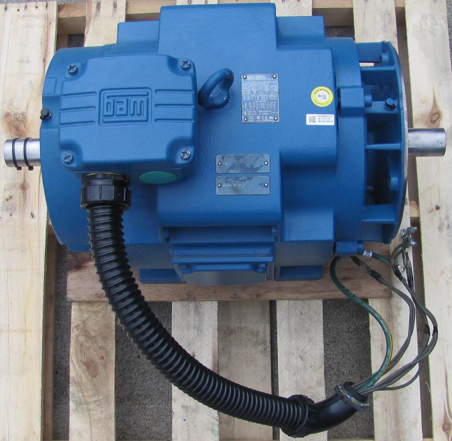 Used Weg 40 HP Electric Motor 208-230/460V 3 Ph 324TCZ 1775 RPM 1-7/8" Double Shaft