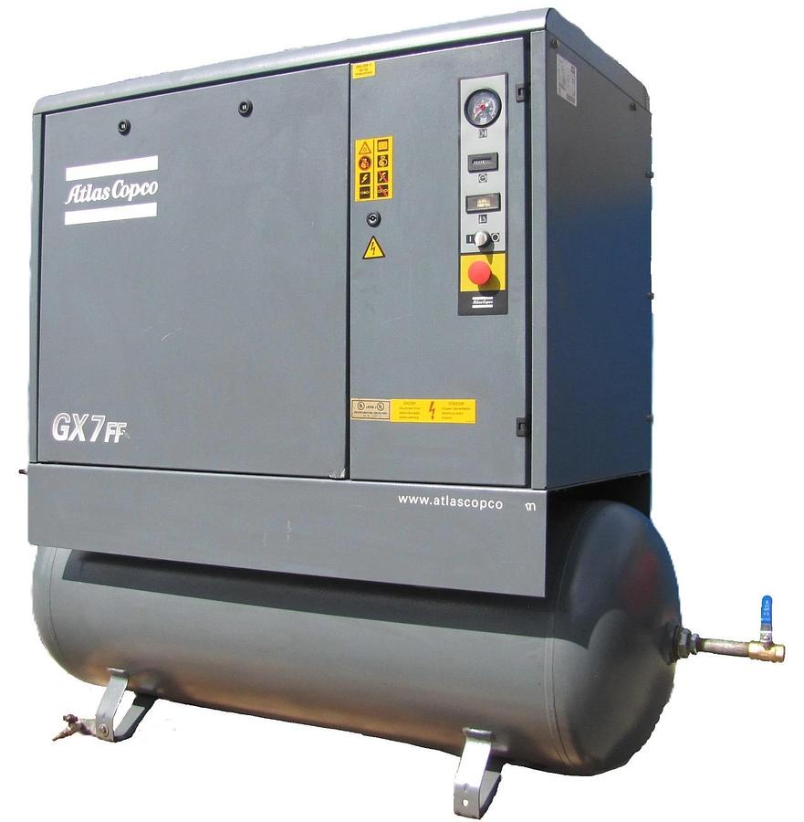 Used Atlas Copco GX7 10HP Rotary Screw Air Compressor 80 Gallon Tank Dryer 230V 3PH