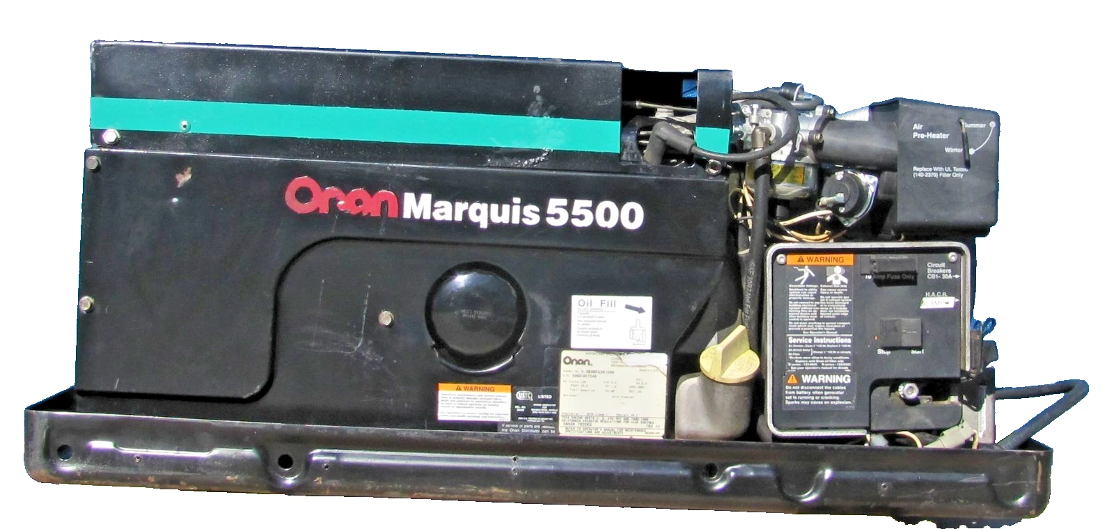 Used Cummins Onan Marquis 5500 Watt Gasoline RV Generator 120V Output