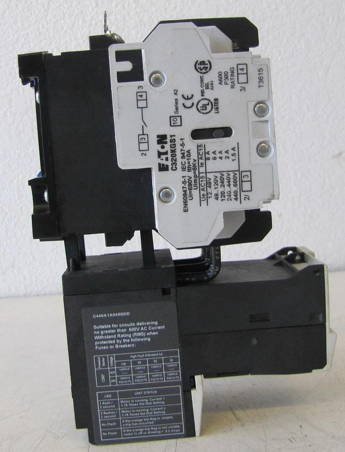 Used Eaton 50A Motor Starter Contactor C25DRE350 3-Pole 600V with 110V Coil