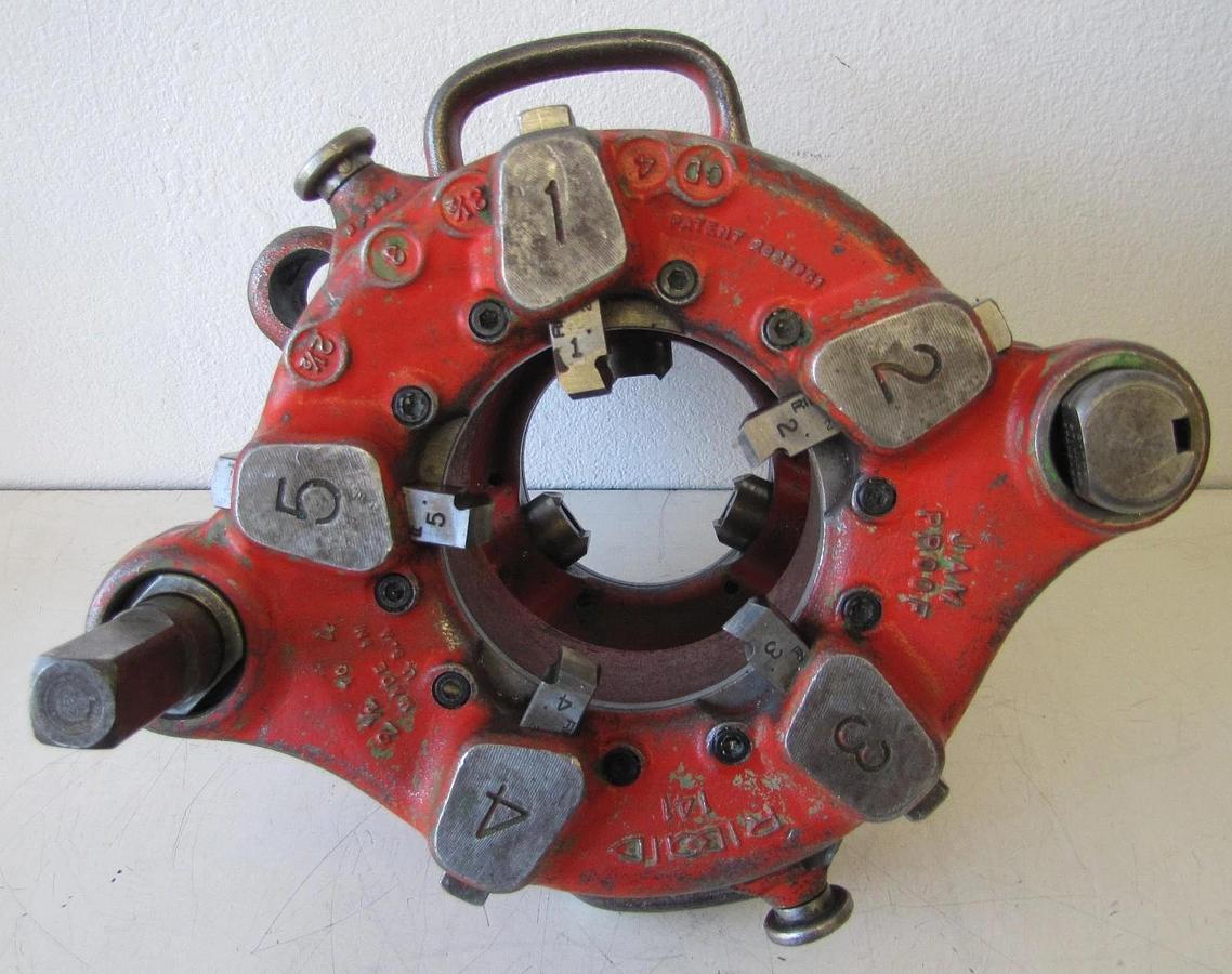 Used Ridgid 141 Receding Geared Pipe Threader 2-1/2" to 4" Jam Proof w/ Extras