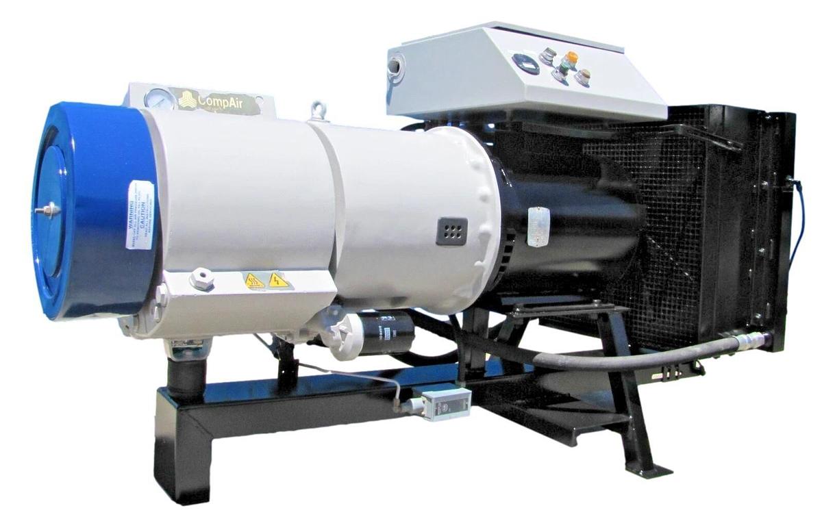 Used CompAir 50 HP Rotary Vane Air Compressor Baldor Electric Motor 215 CFM 460V 3Ph