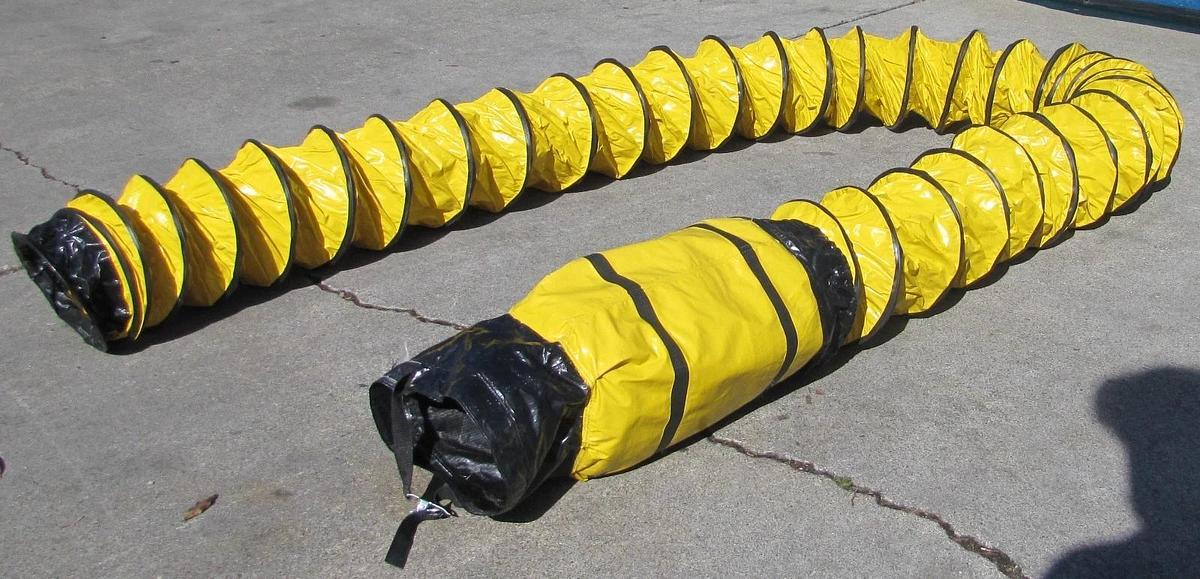 Used General 8" Diameter FD825 Portable Yellow Flexible Ducting Duct 22' Long