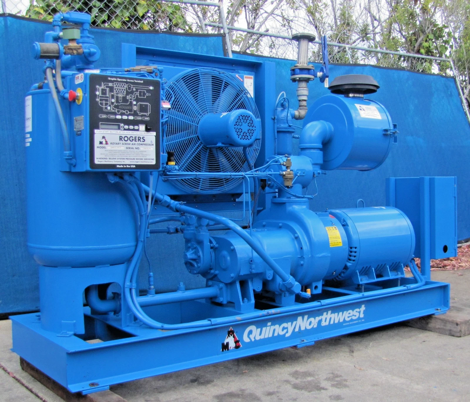 Used Quincy QNW G-242-F 50 HP Rotary Screw Air Compressor 460V 3 Phase