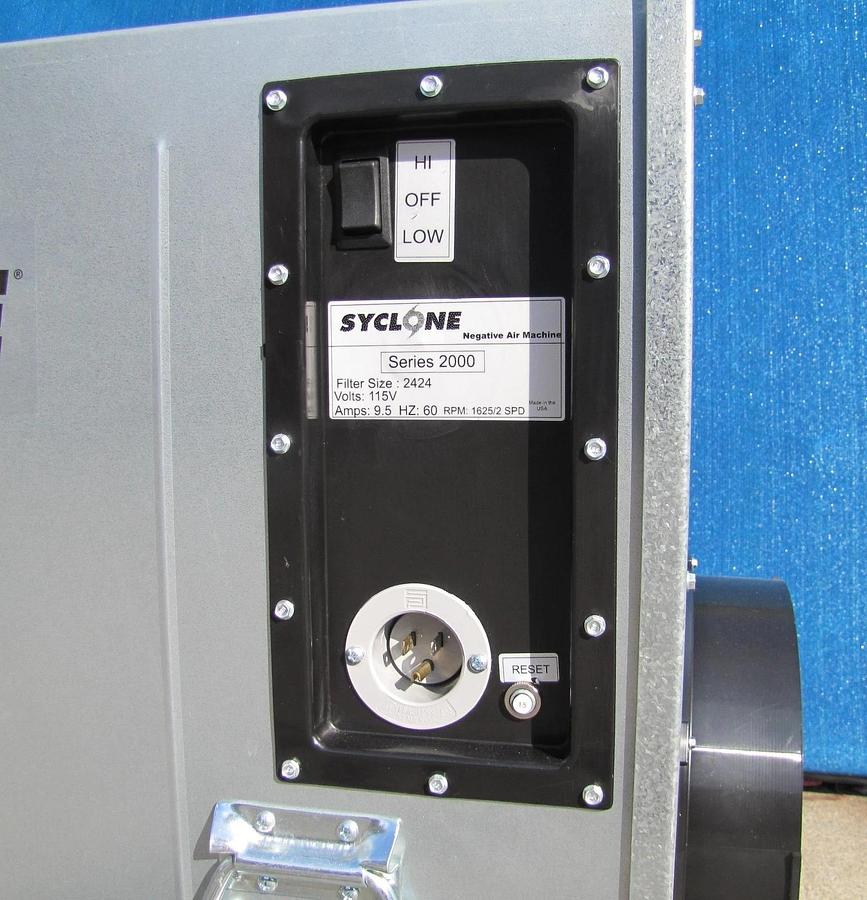 Used Syclone Negative Air Scrubber HEPA Filter 2000 CFM 115V 2 Speed Duct Port 29604
