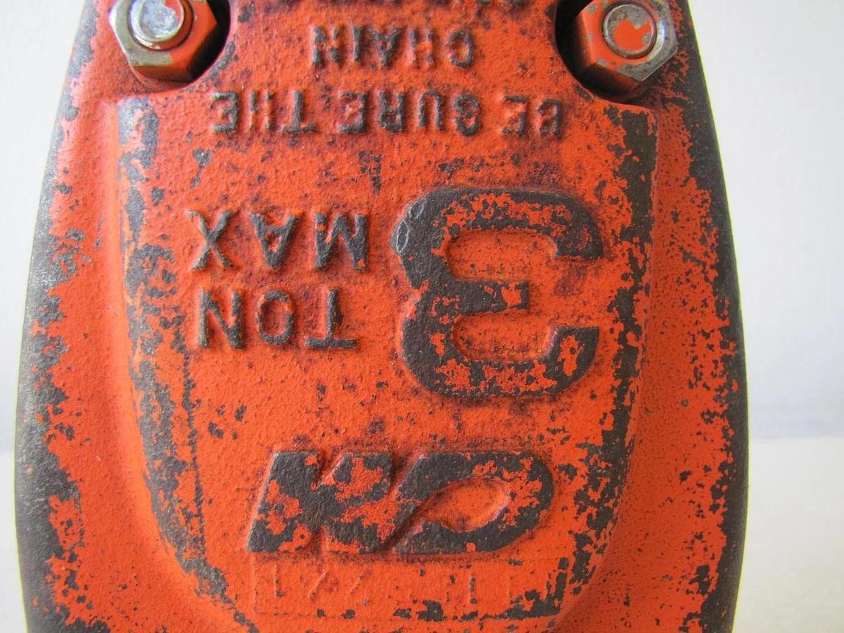 Used CM Lower Hook Block Assembly 627-860 Triple Reeved for RRT 3 Ton Chain Hoist