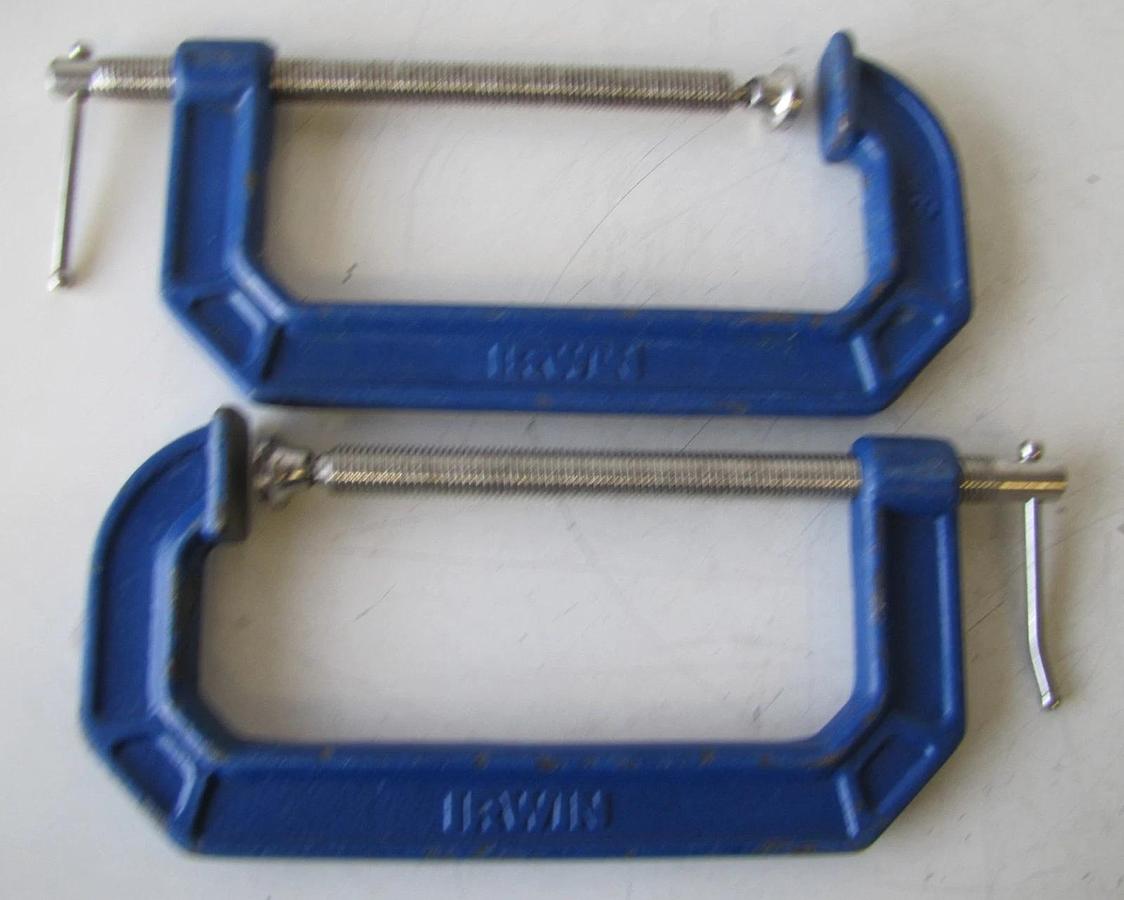 Used Pair of Irwin Quik-Grip 8" C-Clamps 225108
