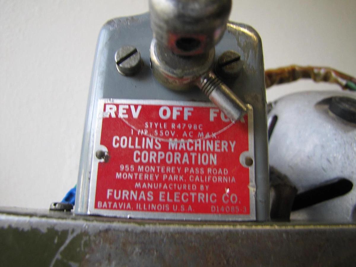 Used Collins 22A Thred-O-Matic Electric Motor with Switch 115V HS M