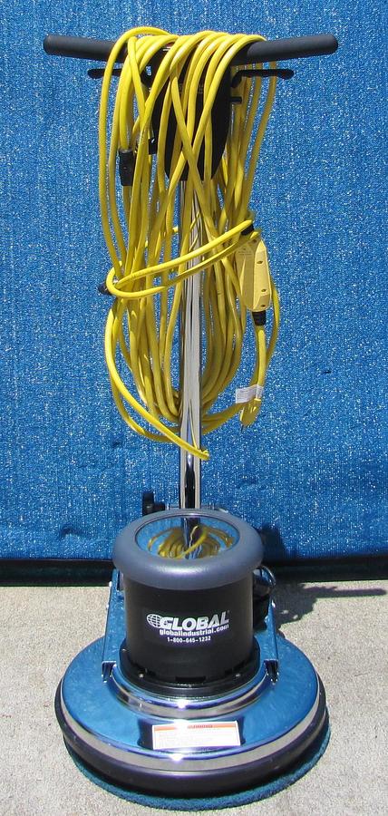 Used Global Industrial 17" Low Speed Floor Machine 1.5 HP Buffer Scrubber 73 ft cable