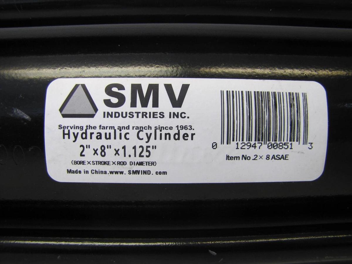 SMV Industries Hydraulic Cylinder 8" Stroke 2" Bore 4.5" Outer Barrel