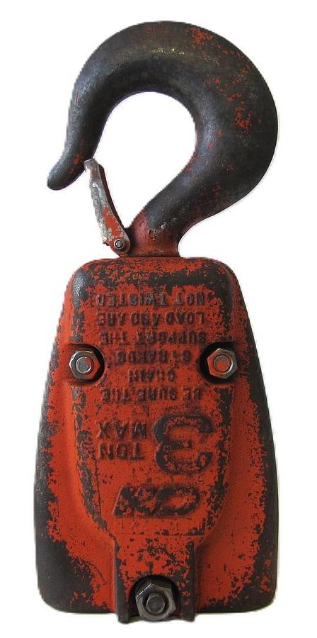 Used CM Lower Hook Block Assembly 627-860 Triple Reeved for RRT 3 Ton Chain Hoist
