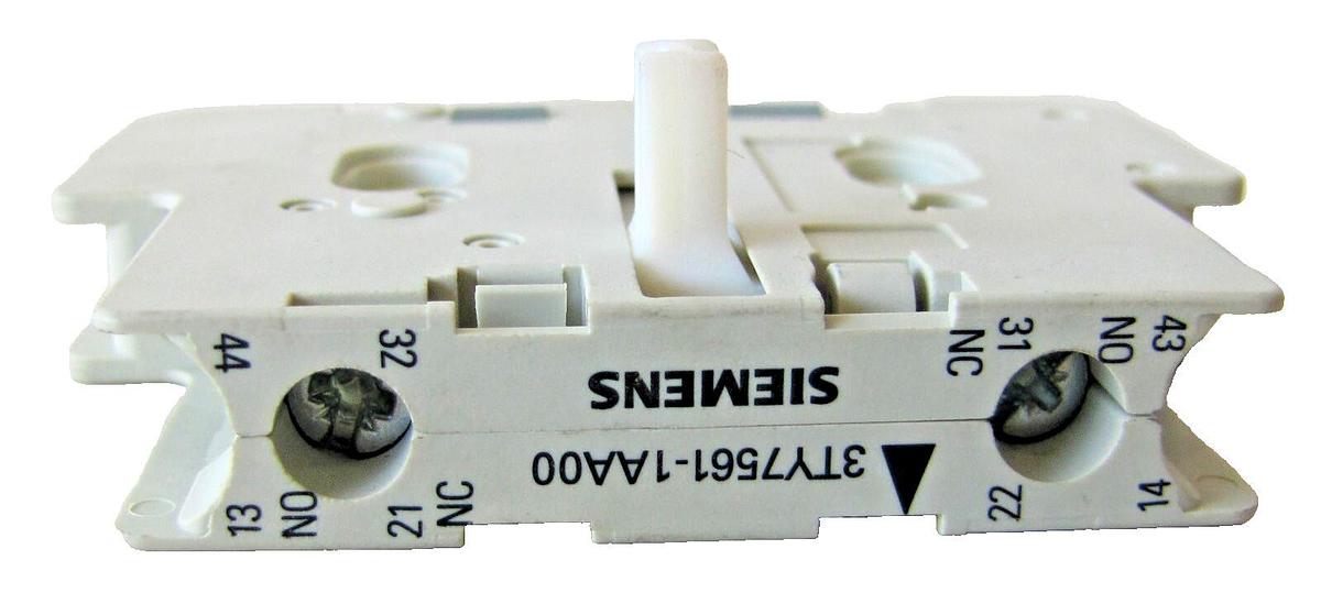 Used Siemens Auxiliary Contact Block 3TY7561-1AA00 1NO 1NC Snap On Mount