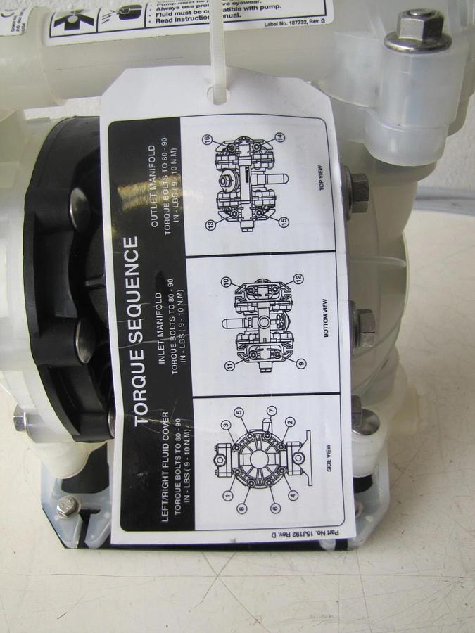 Used Graco Husky 515 Air Operated Polypropylene Double Diaphragm Pump 3/4" NPT