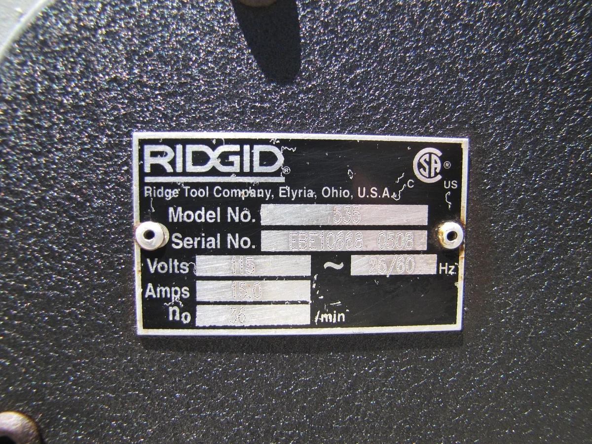 Used Ridgid 535 Series Pipe Threader Threading Machine With 811A Die Head 1/2" to 2"