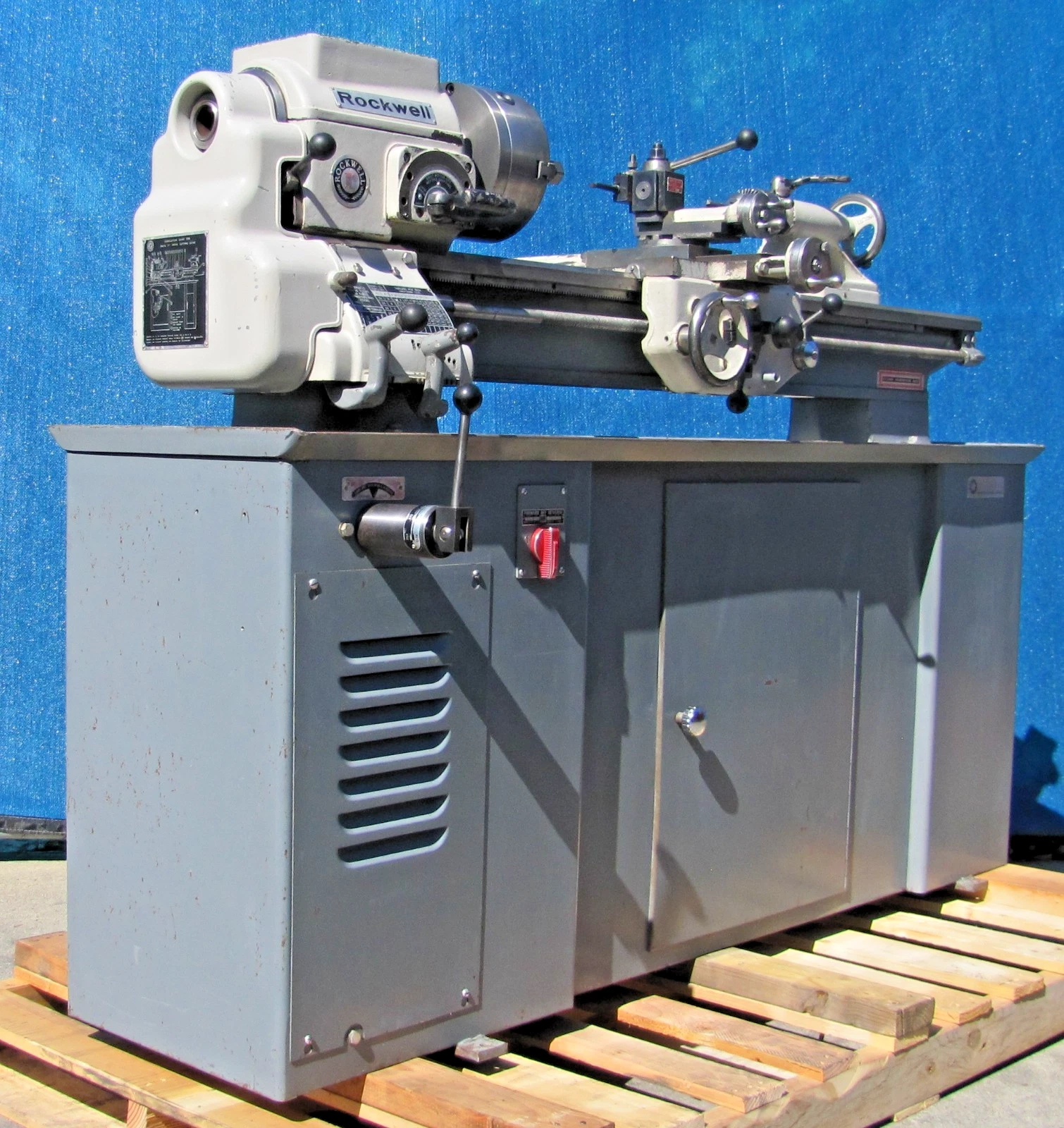 Used Rockwell 1HP Metal Lathe Variable Speed 8" 3 Jaw Chuck Cross Slide Feed 220V 1PH