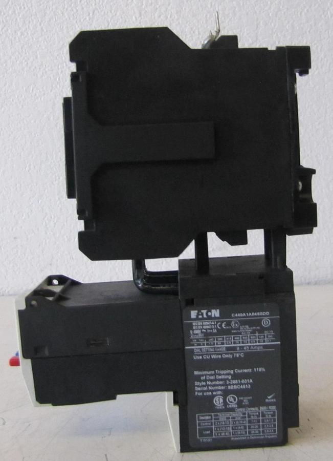 Used Eaton 50A Motor Starter Contactor C25DRE350 3-Pole 600V with 110V Coil