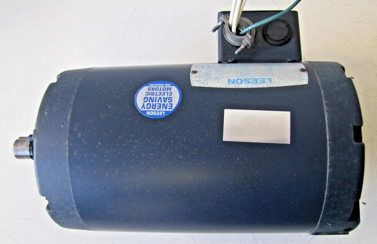 Used Leeson 3 HP Electric Motor 208-230/460V 3 Phase J145T 1740 RPM 1-1/8" Dia. Shaft