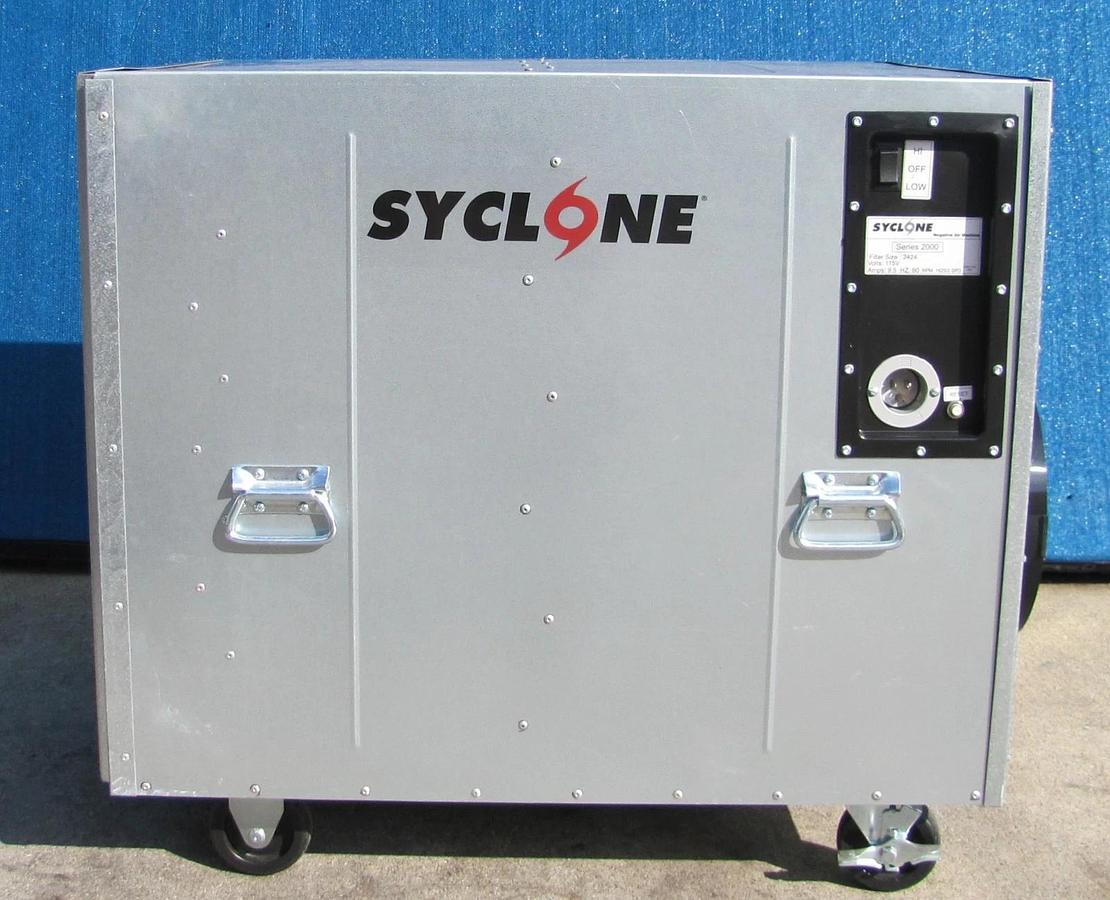Used Syclone Negative Air Scrubber HEPA Filter 2000 CFM 115V 2 Speed Duct Port 29604