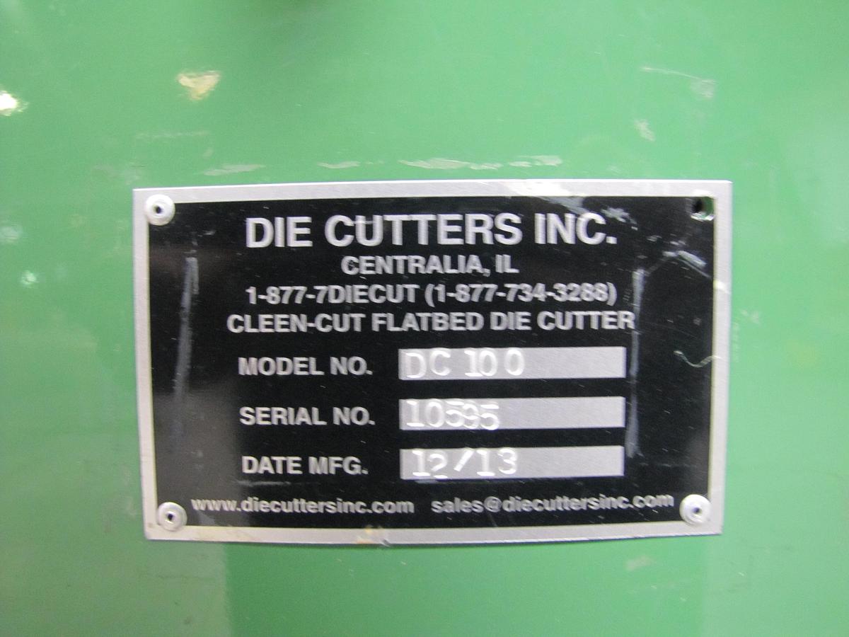 Used Die Cutter Inc DC 100 Cleen-Cut Flat Bed Die Cutter
