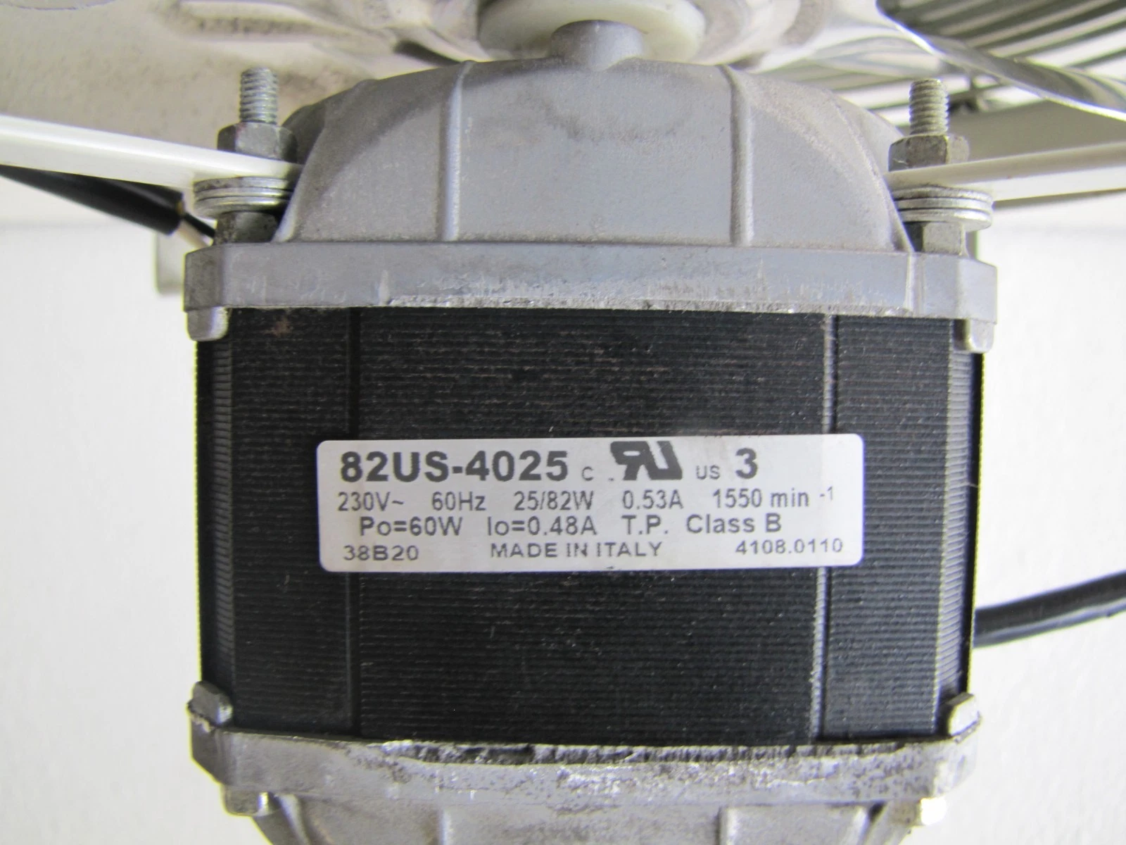 Used Atlas Copco EMI 12" Fan Motor 230V 1PH 25/82W 0.53A 1550 RPM 82US-4025 LZ15-10